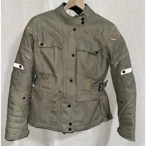 FIELDSHEER Cadence Dark Khaki Tan Textile Women's Large Motorcycle Jacket